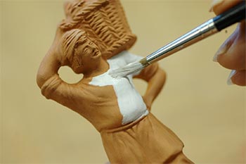hand painted terracotta figurines